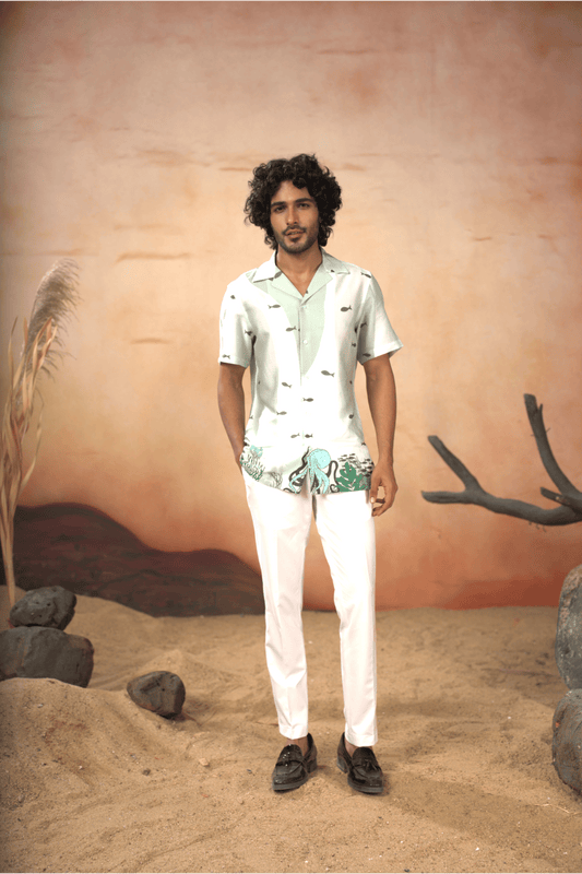 Seabed Serenity Cotton Satin Shirt by Hilo Design