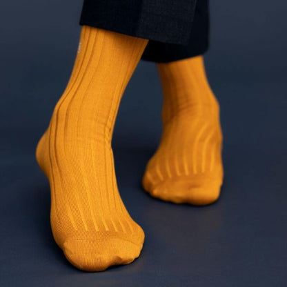 Socksoho Luxury Men Socks Sanguine Mustard