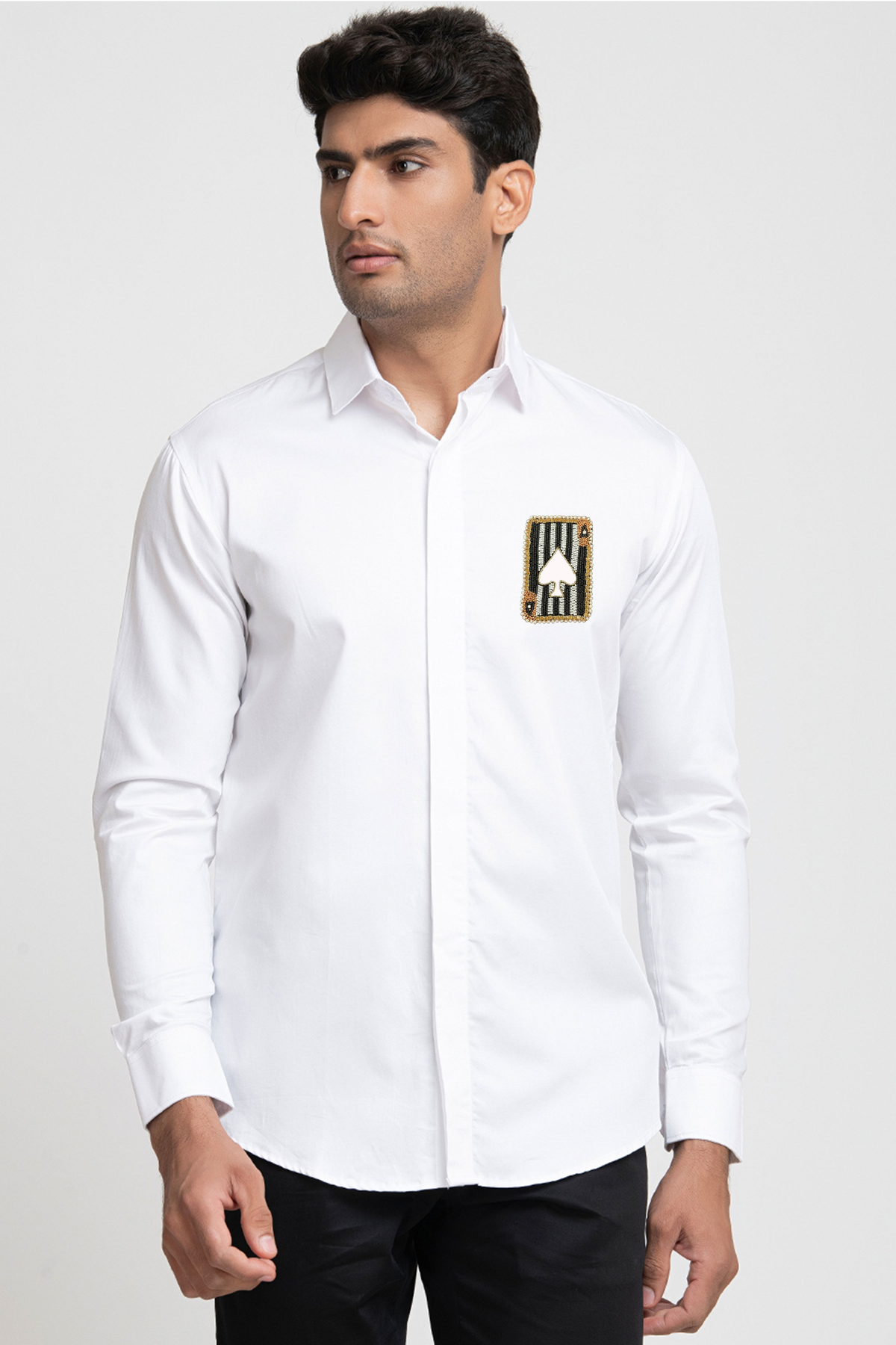 Card Shaped Embroidery Shirt by Hilo Design