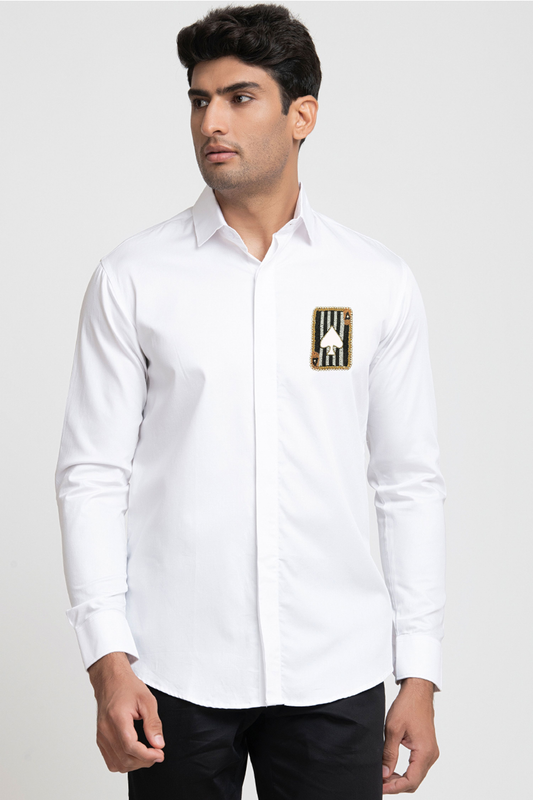 Card Shaped Embroidery Shirt by Hilo Design