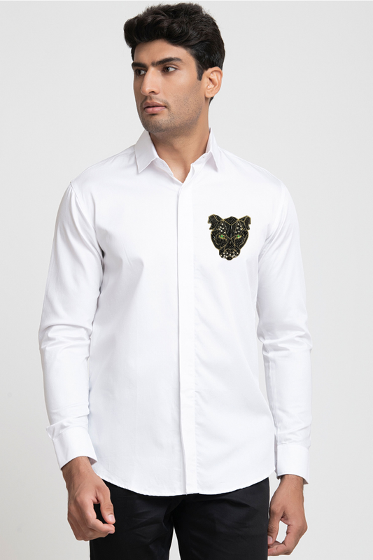 Panther Embroidery Shirt by Hilo Design