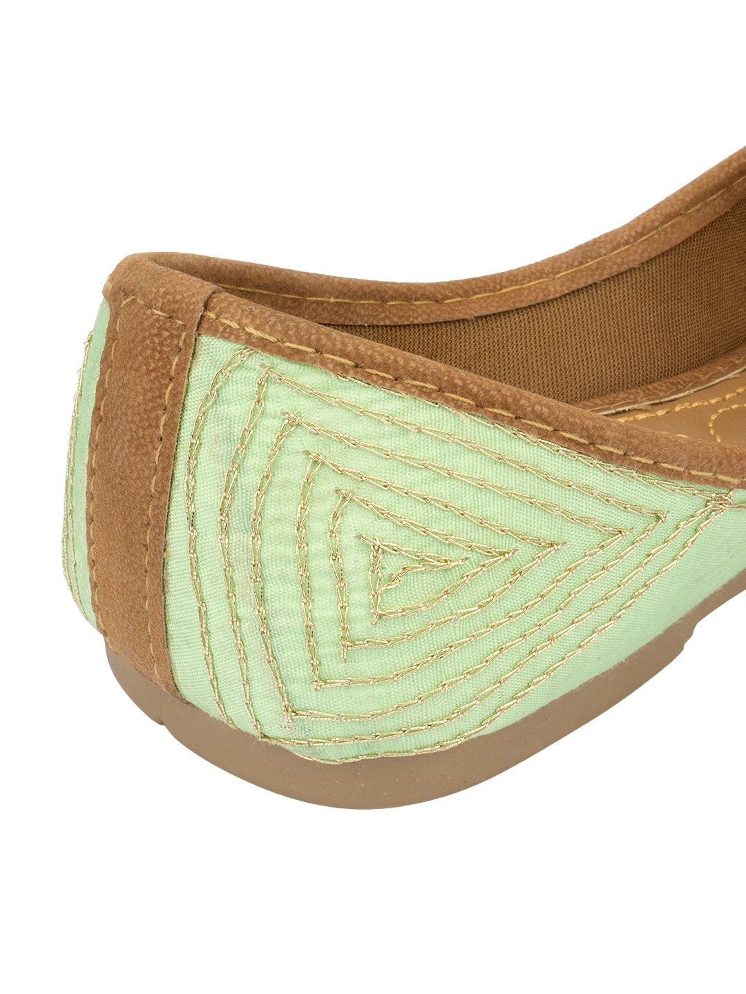 Desi Colour Women Indian Ethnic Footwear-Sea Green Vase
