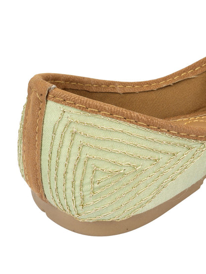 Desi Colour Women Indian Ethnic Footwear-Sea Green Criss Cross-1
