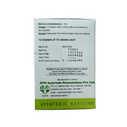 AVN Ayurveda Manjishtadi Kashayam Tablets