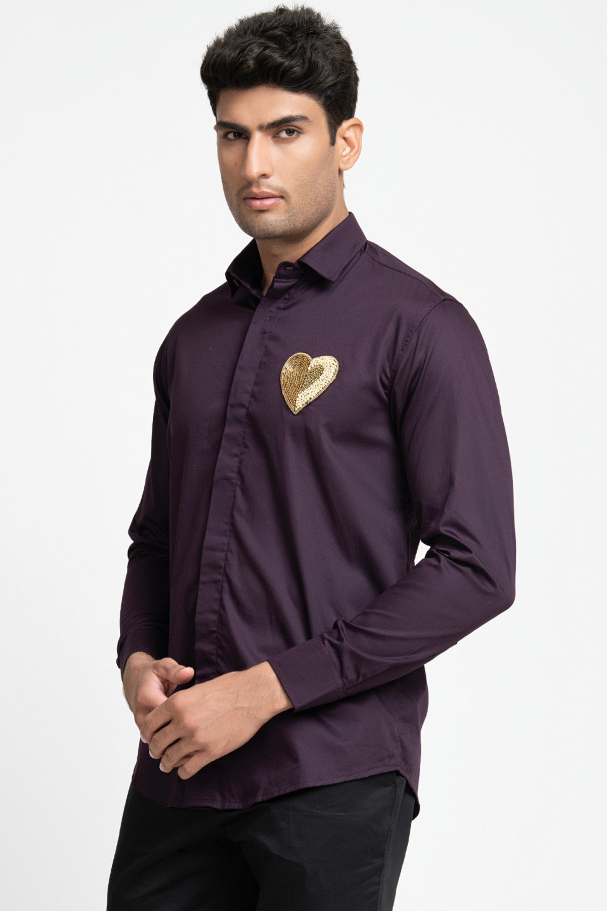 Heart Embroidery Shirt by Hilo Design