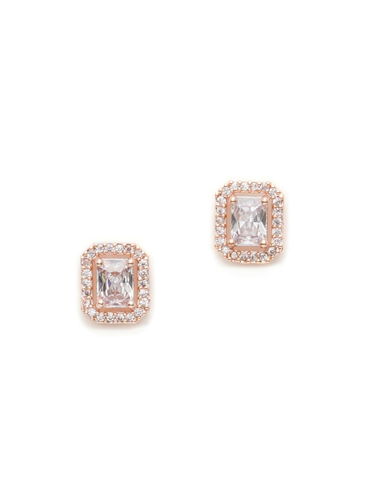 stone stud (Rose gold) - Ruby Raang