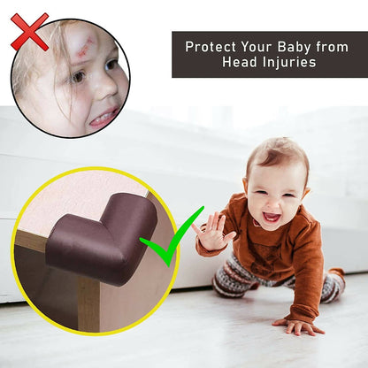 Safe-O-Kid Corner Guardscushions, U Shaped, Large Size Extra Thick, Brown