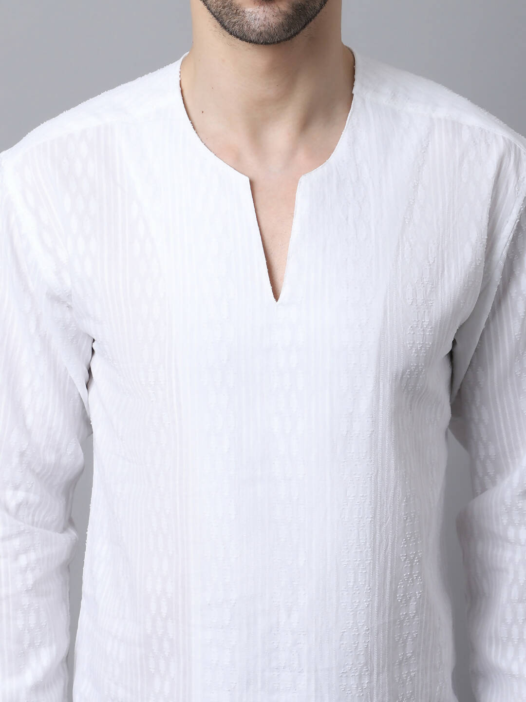 Even Apparels White Pure Cotton Embroided Men's Kurta