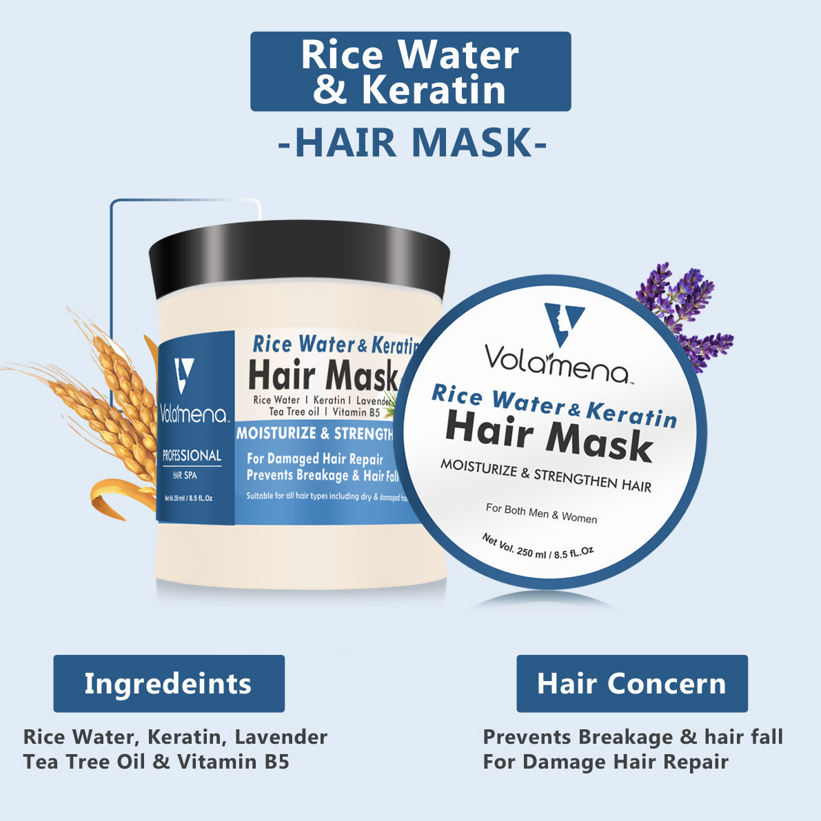 Volamena Rice Water & Keratin Hair Mask