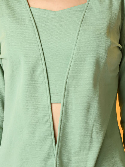 Myshka Women's Green Solid Jacket
