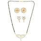 AanyaCentric Gold-Polished Mangalsutra with Pendant, 2 Pair Earrings