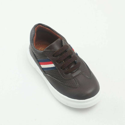 Tiny Bugs Boys Lace Up Casual Sheos - Dark Brown
