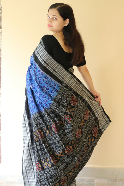 Earthyweaves Krishnakriti Sambalpuri Saree