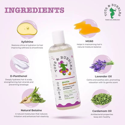Tots & Bubbles Gentle Tear Free Shampoo with Natural Lavender & Cardamom Oil