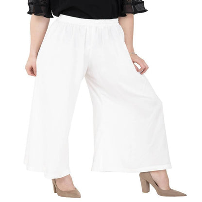 Lagi Women's White Solid Palazzo (PLZ04F)