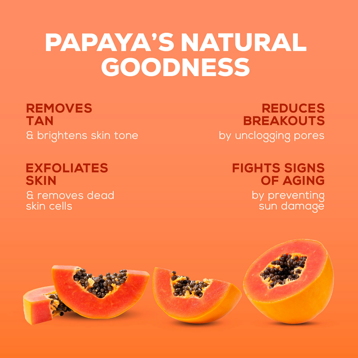 Joy De Tan Papaya Face Wash For Dark Spots Tan & Dead Skin Removal