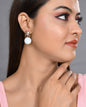 VOJ Women Gold-Polished Butterfly Pearl Studs Earrings
