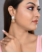 VOJ Women Gold-Polished Flower Peral Studs Earrings