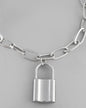 VOJ Mens Silver Plated Lock Bracelet