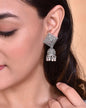 VOJ Silver Plated Oxidised Jhumka