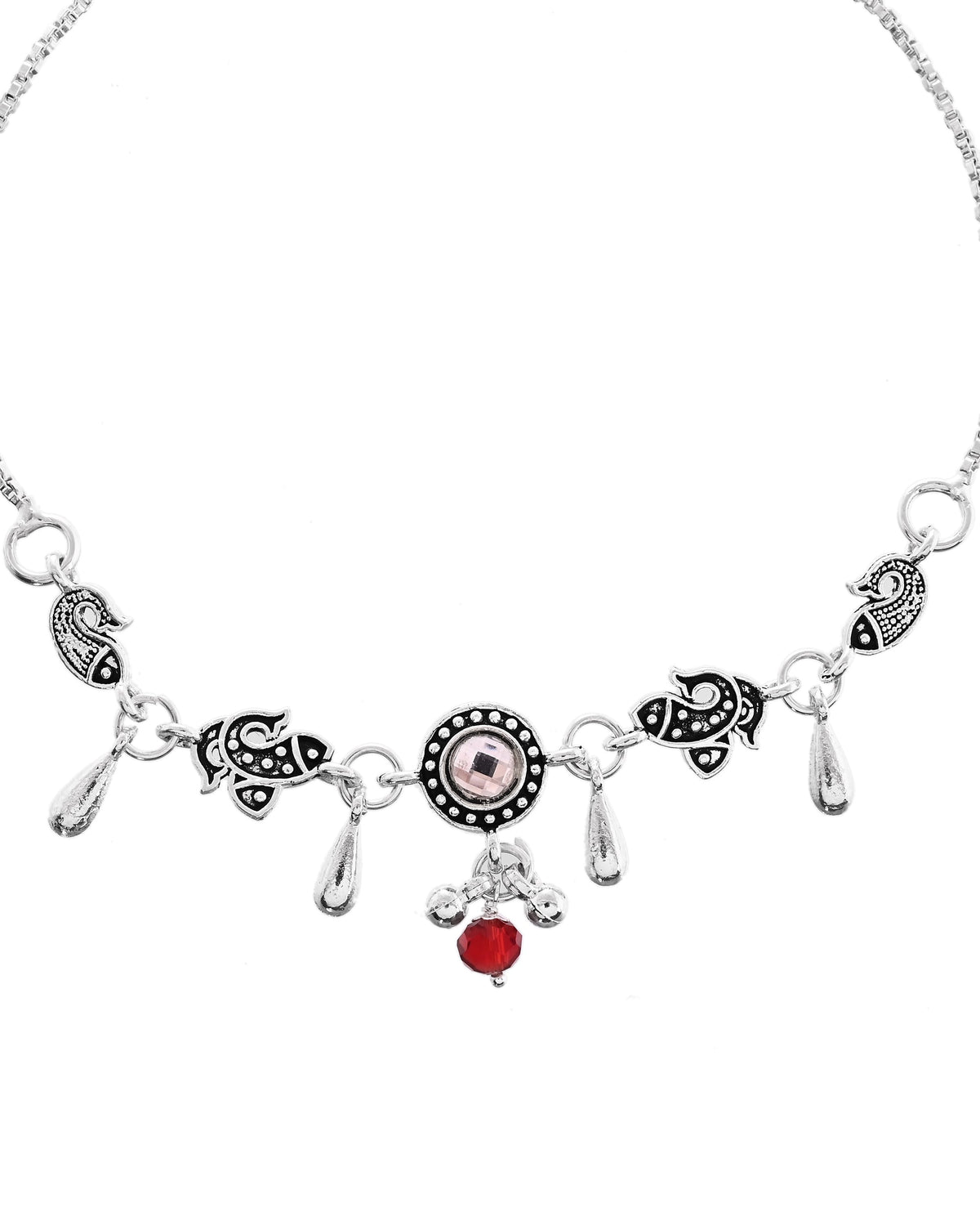 VOJ Set of 2 Silver Toned Fish Designed Anklet