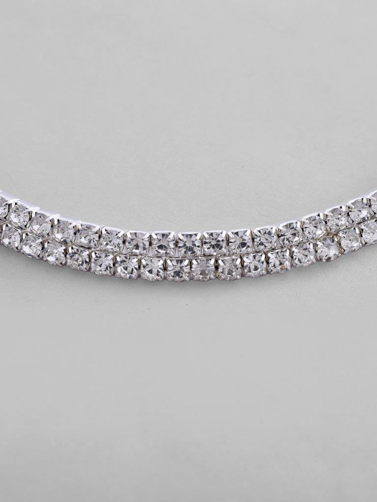 VOJ Silver Plated Choker Two Layer Necklace