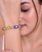 VOJ Multi Colour Beaded Elasticated Bracelet