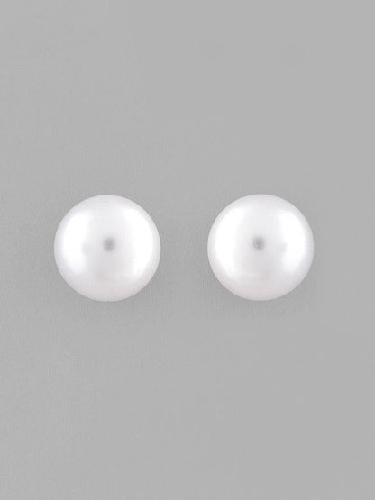 VOJ White Circular Studs Earrings
