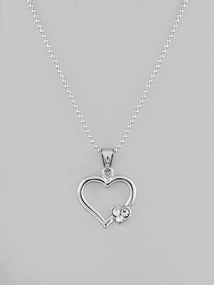 VOJ Silver Plated Heart Pandent Chain