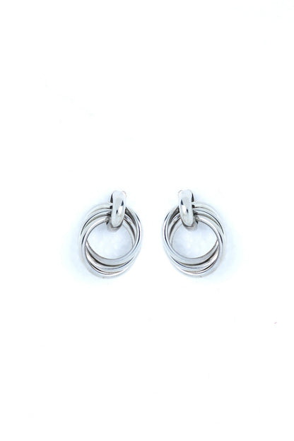 VOJ Silver Plated Circluar Studs Earring