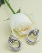 VOJ Silver Plated Circluar Studs Earring