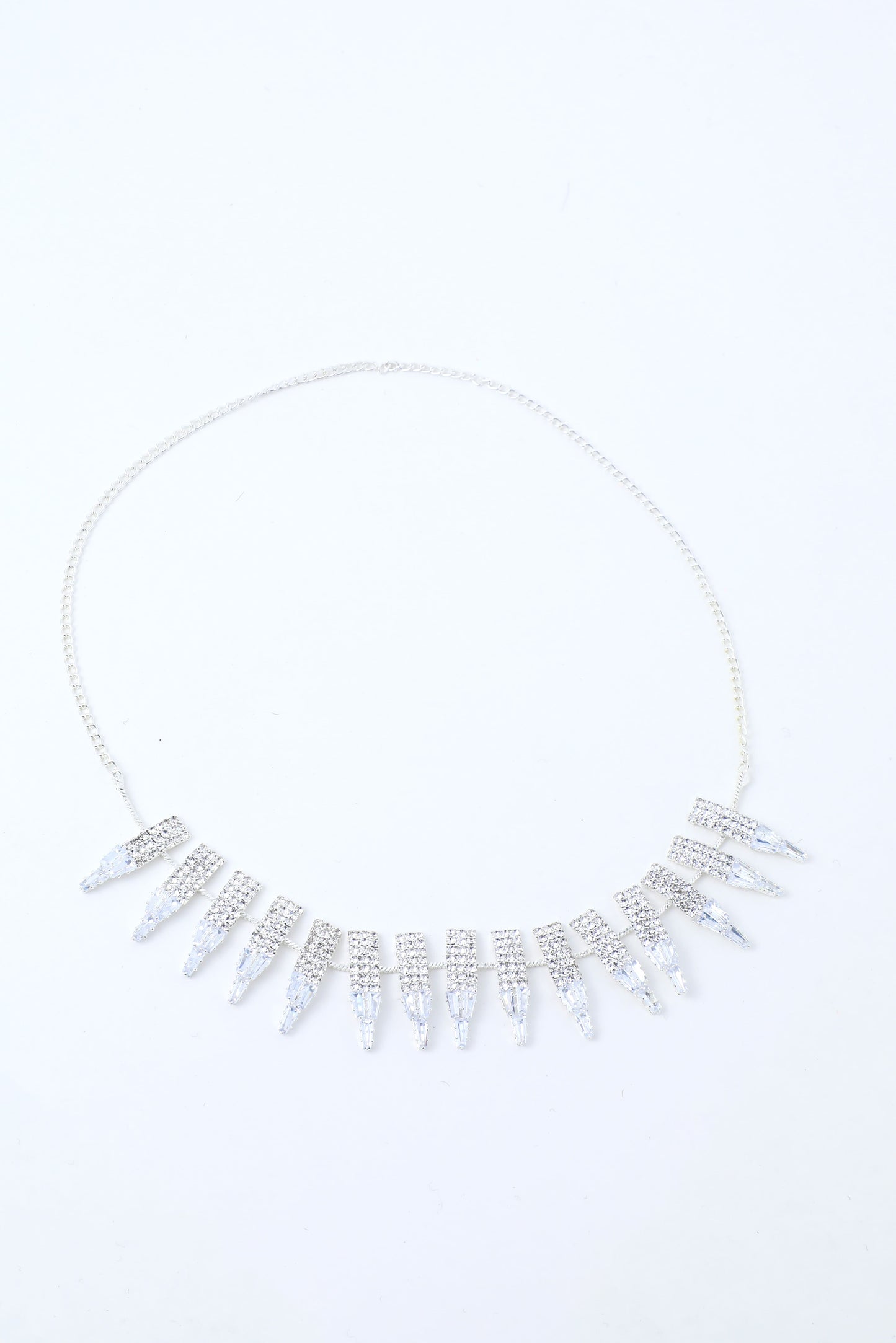 VOJ Silver Plated Stone Studded Necklace And Earring Set