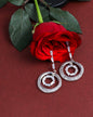 VOJ Silver Plated Stone Studded Circluar Drop Earrings