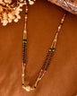 VOJ Gold-Polished AD-Studded & Beaded Layered Mangalsutra