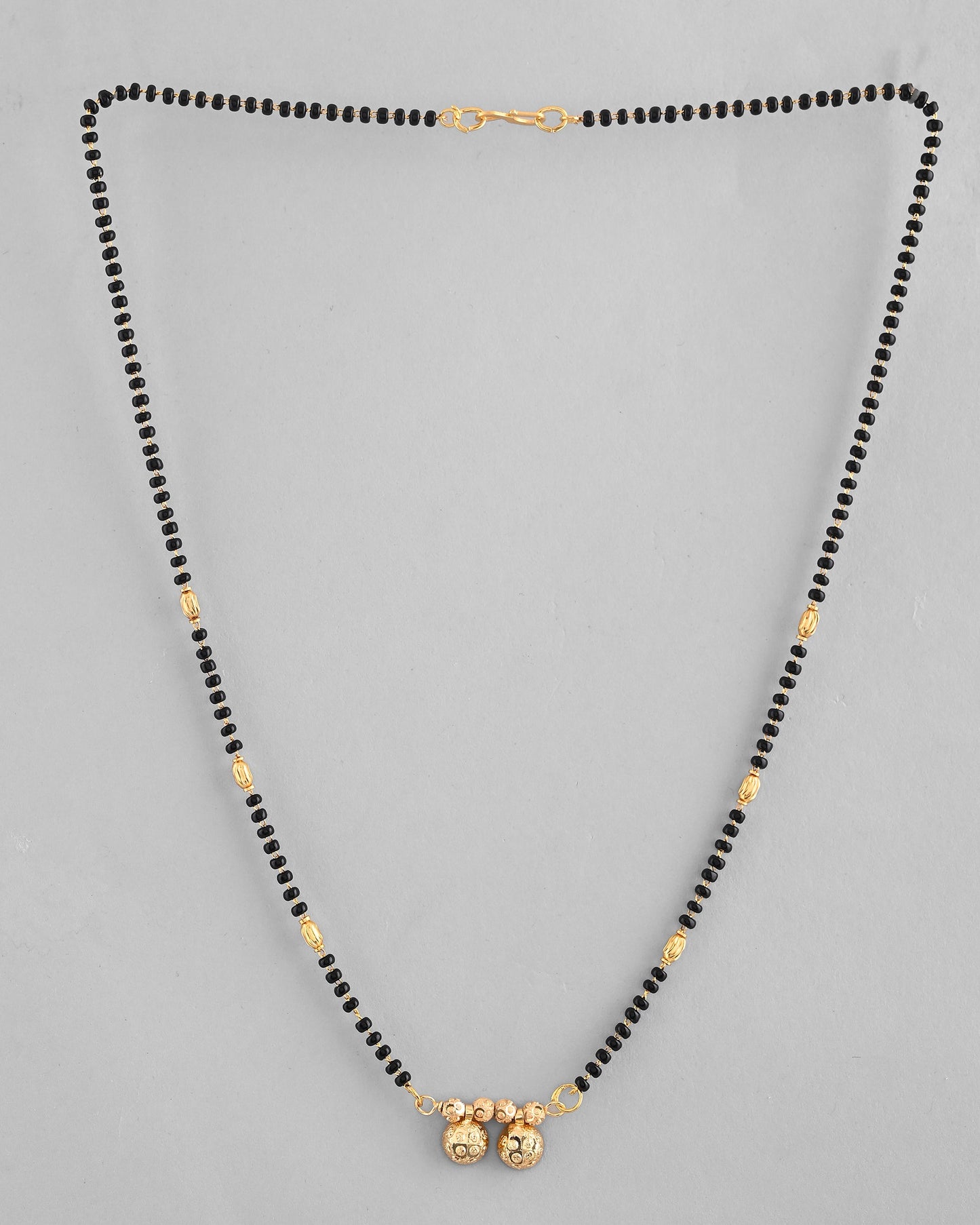 VOJ Gold-Polished Beaded Mangalsutra
