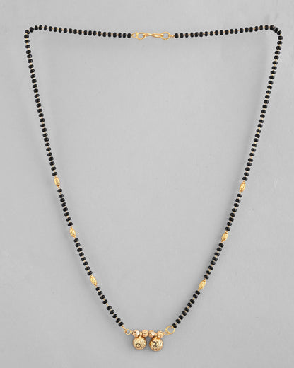 VOJ Gold-Polished Beaded Mangalsutra