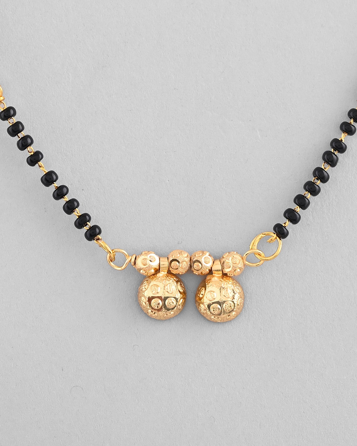 VOJ Gold-Polished Beaded Mangalsutra