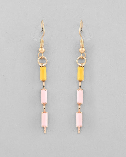 VOJ Multi Coloured Long Necklace With Earrings Set