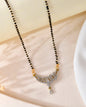 VOJ Silver-Plated AD Stone And Beaded Mangalsutra