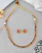 VOJ Gold-Polished Designer Handcrafted Necklace With Earrings