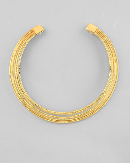 VOJ Gold-Polished Muti Layared Hasli Necklace