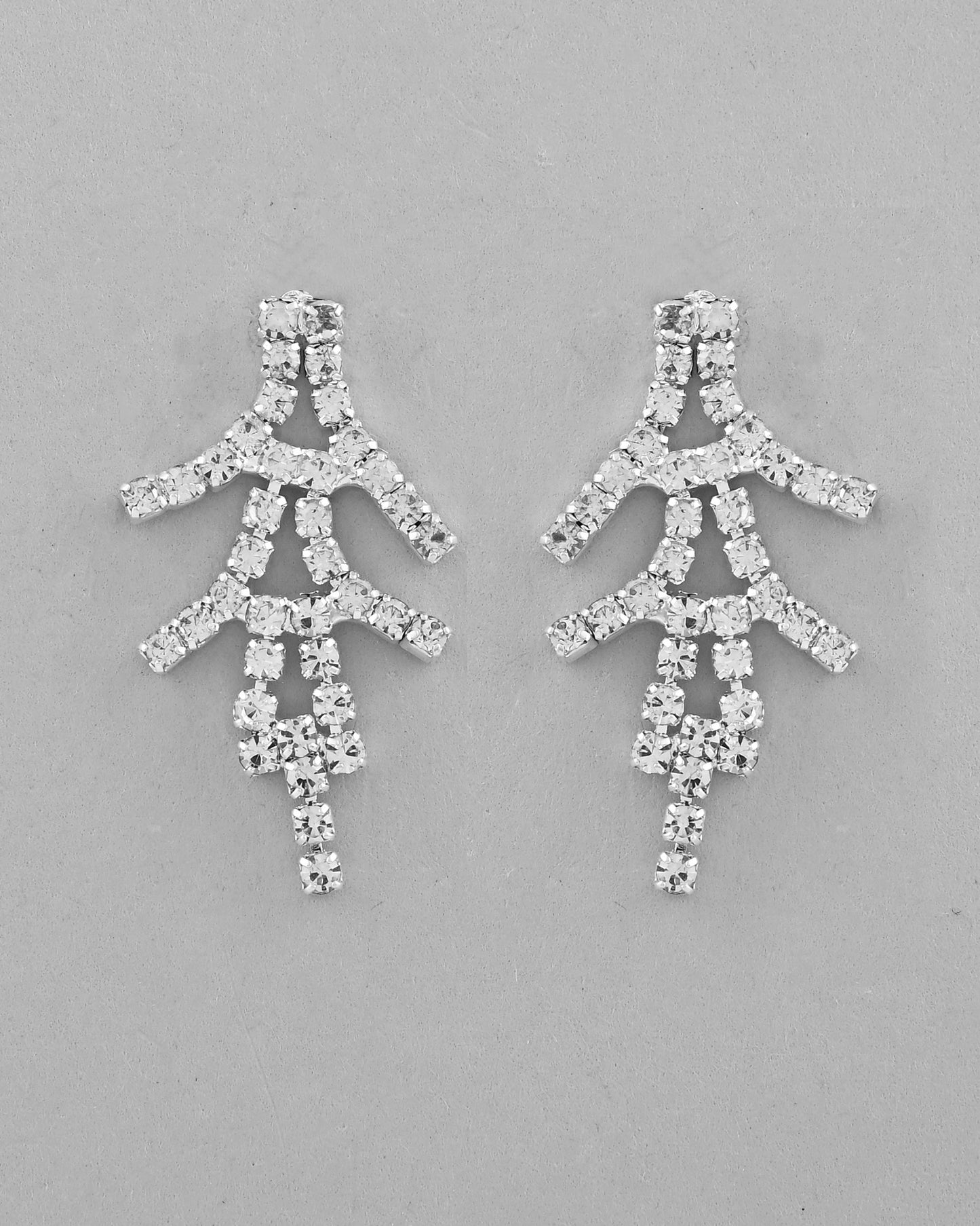 VOJ AD Stone Studded Silver Plated Designer Jewellery Set