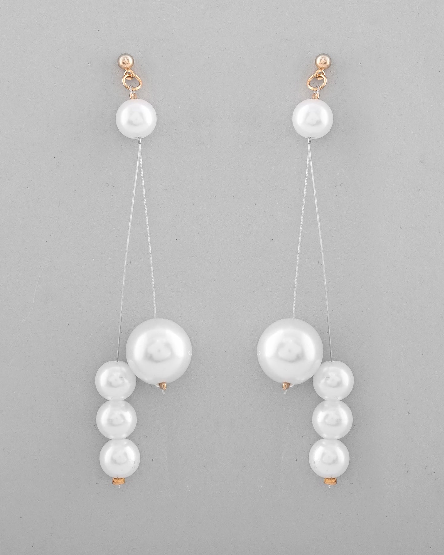 VOJ Pearl Studded Handcrafted Classic Drop Earrings