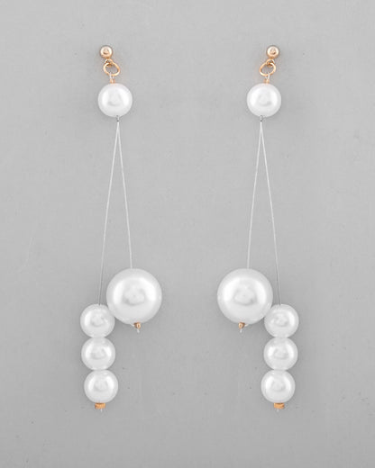VOJ Pearl Studded Handcrafted Classic Drop Earrings