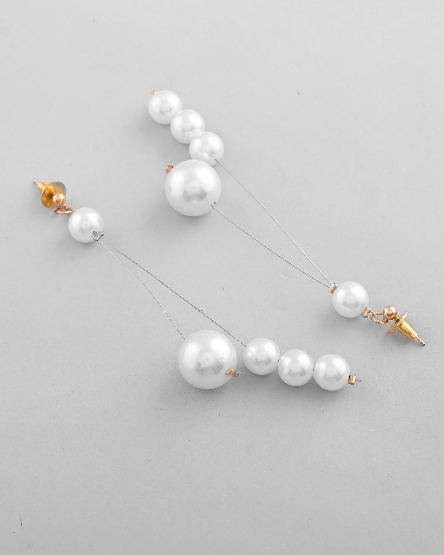 VOJ Pearl Studded Handcrafted Classic Drop Earrings