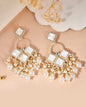 VOJ Gold-Polished geometrical Shaped Classic Drop Earrings