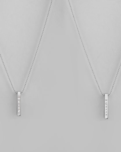 VOJ Silver Plated Couple King & Queen Chain Set