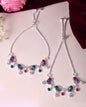 VOJ Set of 2 Silver-Plated Peacock Shaped Artificial Stones Anklet