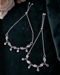 VOJ Set of 2 Silver Plated Bird And Rose Shaped Anklet
