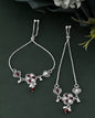 VOJ Set of 2 Silver Plated Floral Meenakari Anklet
